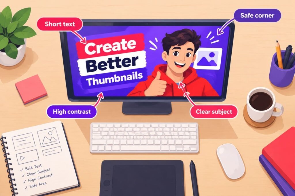 Youtube Thumbnail Design Workspace Infographic 01